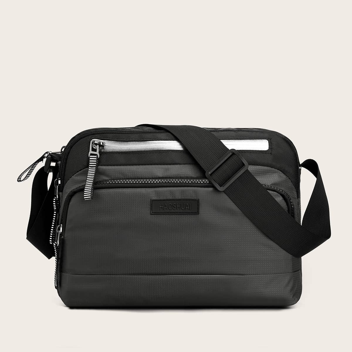 

Guys Zip Front Crossbody Bag, Grey