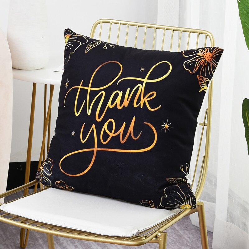 

Slogan Graphic Cushion Cover Without Filler, Black