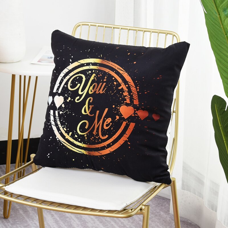 

Slogan Graphic Cushion Cover Without Filler, Black