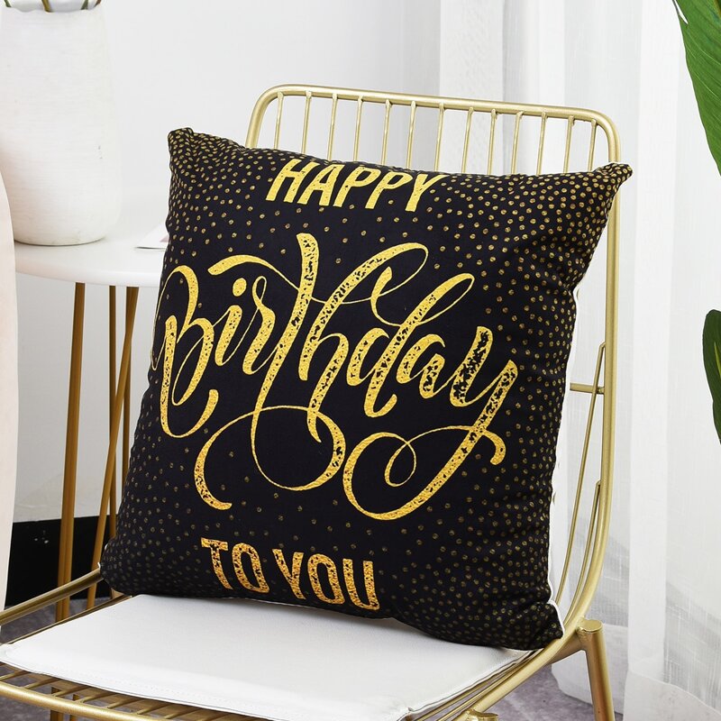 

Slogan Graphic Cushion Cover Without Filler, Black