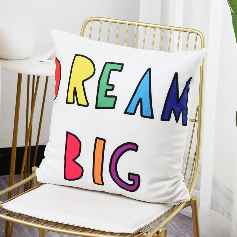 

Slogan Graphic Cushion Cover Without Filler, White