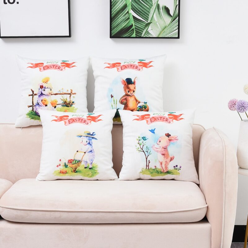

1pc Cartoon Rabbit Cushion Cover Without Filler, Multicolor