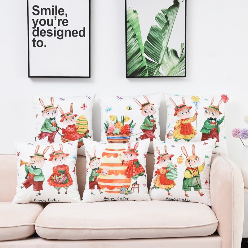 

1pc Cartoon Rabbit Cushion Cover Without Filler, Multicolor
