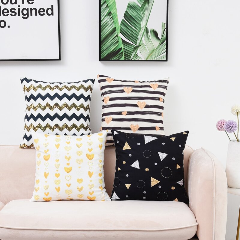 

1pc Geometric Pattern Cushion Cover Without Filler, Multicolor