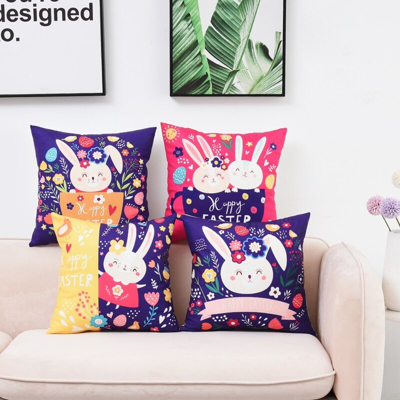 

1pc Cartoon Rabbit Cushion Cover Without Filler, Multicolor