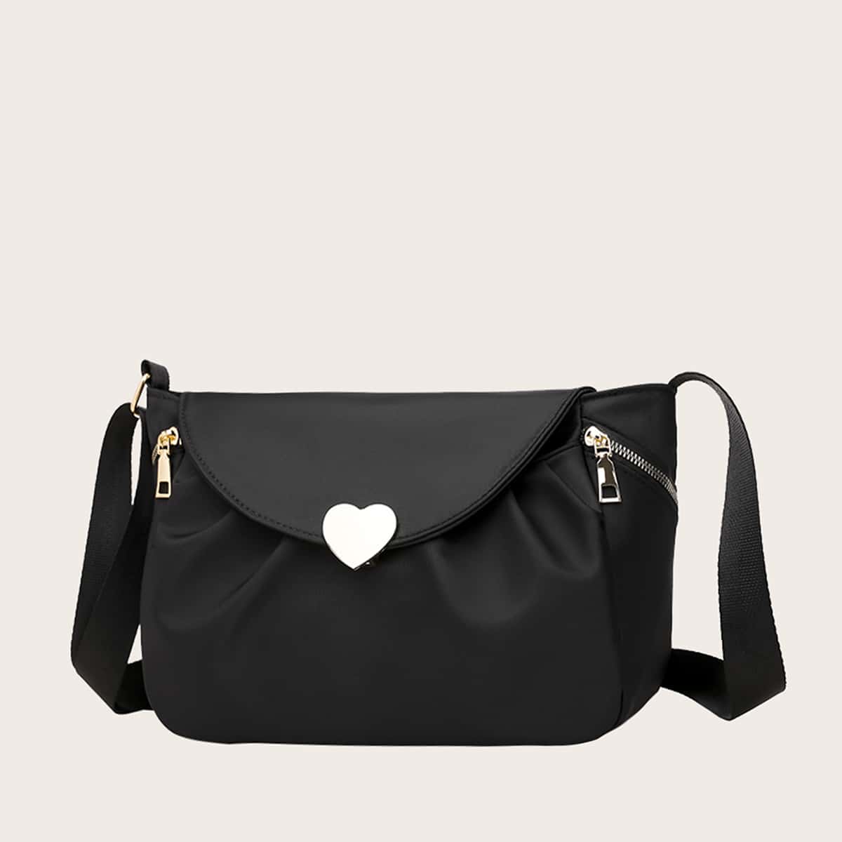 

Minimalist Flap Crossbody Bag, Black
