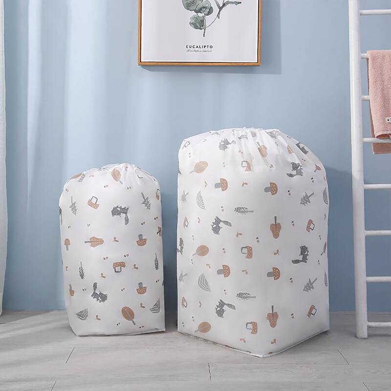 

Cartoon Print Quilt Storage Bag, White