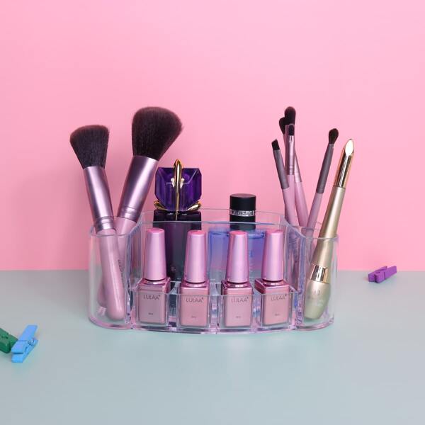 

Прозрачная косметическая коробка для хранения с несколькими отсеками, Белые