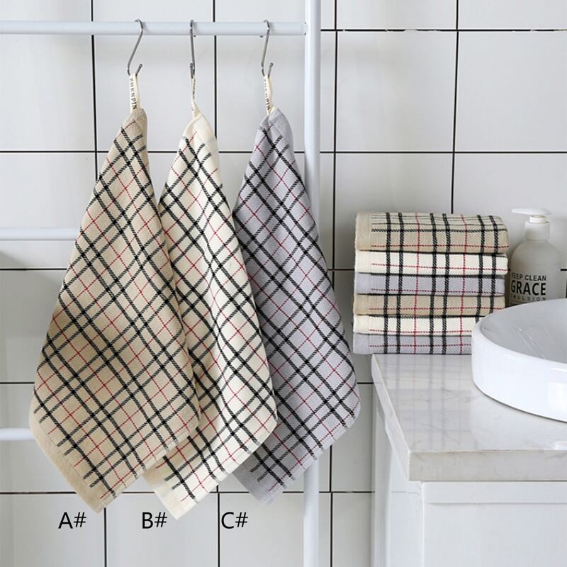 

1pc Plaid Pattern Square Towel, Multicolor