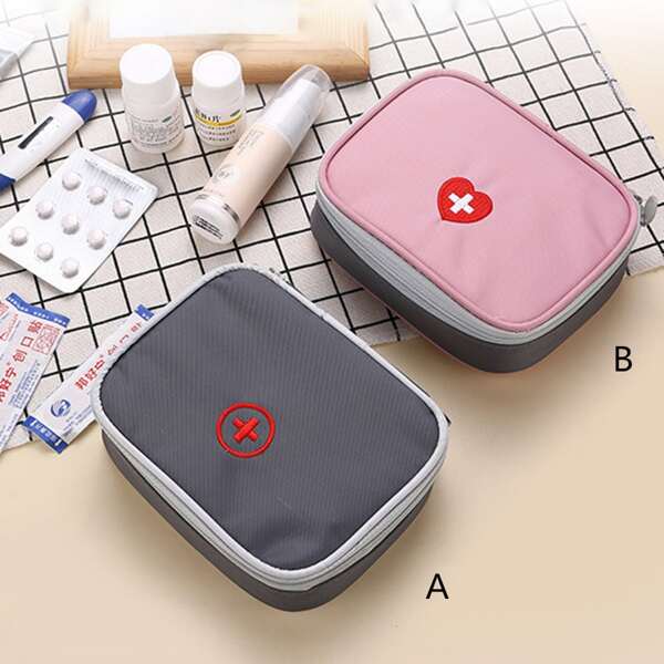 

1pc Portable Medicine Storage Bag, Multicolor