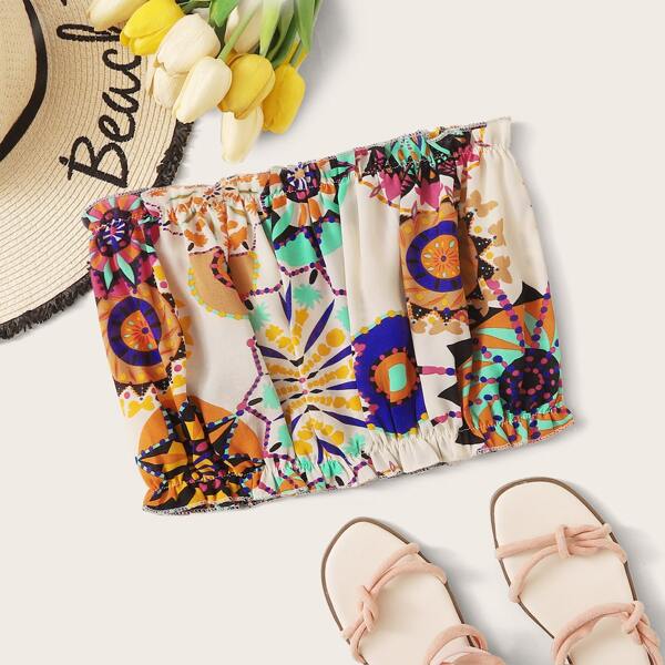

Plus All Over Print Tube Top, Multicolor