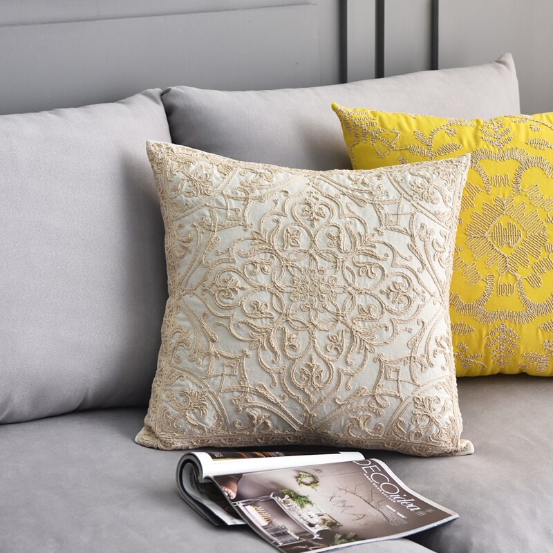 

Flower Braid Cushion Cover Without Filler, Beige