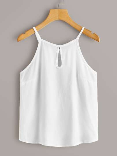 Keyhole Back Solid Cami Top