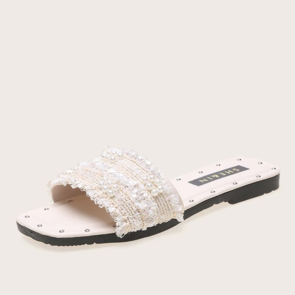 

Faux Pearl Decor Sliders, White