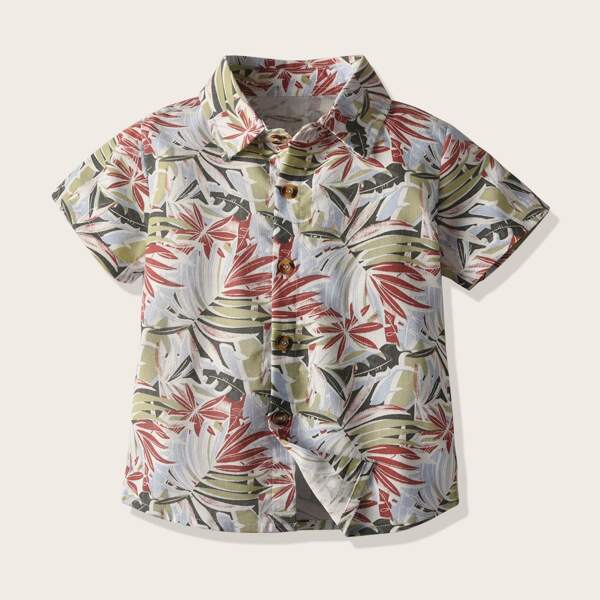 

Toddler Boys Allover Tropical Print Shirt, Multicolor
