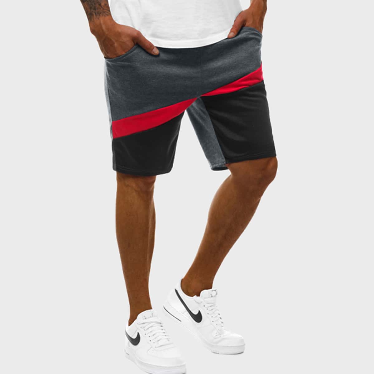

Guys Colorblock Drawstring Track Shorts, Multicolor