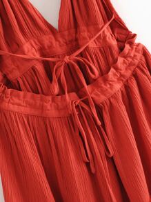 Aveloria Rosie Open Back Layered Halter Dress - Burgundy - View 5