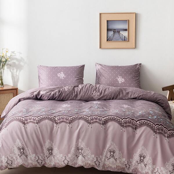 

Flower Print Bedding Sets Without Filler, Pink