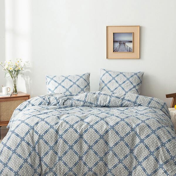 

Geometric Pattern Bedding Sets Without Filler, Grey