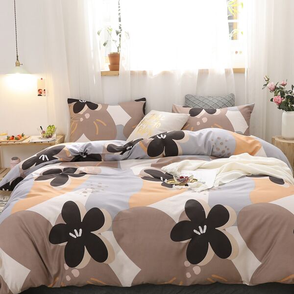 

Flower Print Bedding Sets Without Filler, Multicolor