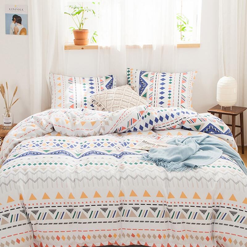 Geometric Pattern Bedding Sets Without Filler, Multicolor