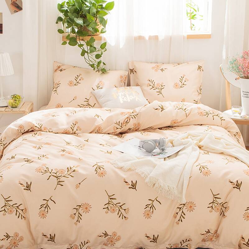 

Flower Print Bedding Sets Without Filler, Yellow