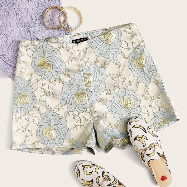 

Floral Jacquard Shorts, Multicolor