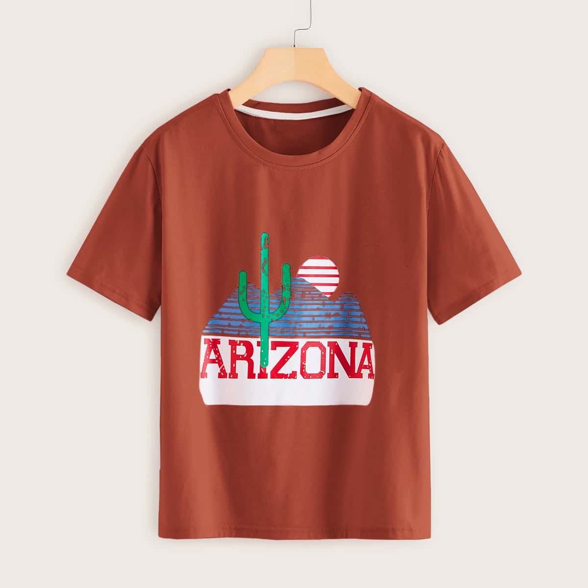 

Letter & Cactus Graphic Tee, Red