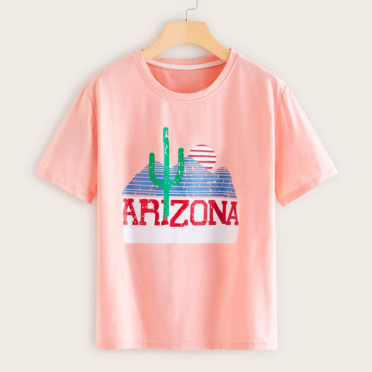 

Letter Graphic Pink Tee