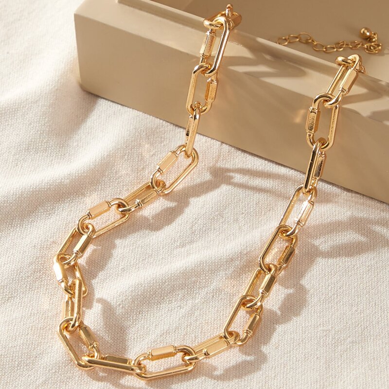 

1pc Simple Chain Necklace, Gold