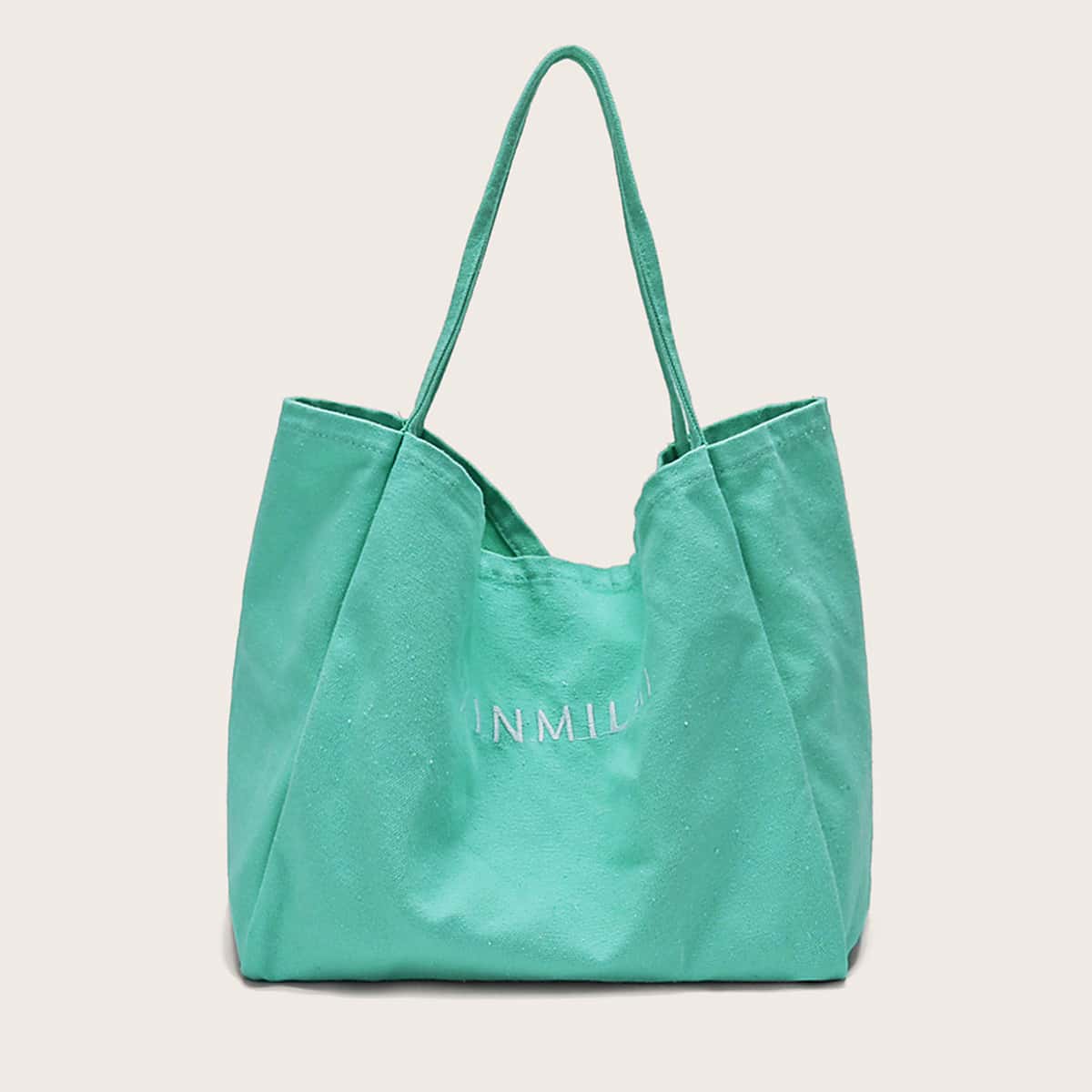 

Letter Graphic Tote Bag, Green