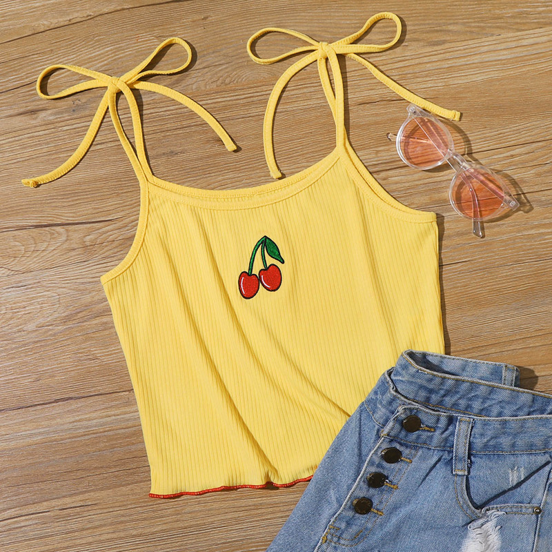 

Cherry Tie Shoulder Cami, Yellow