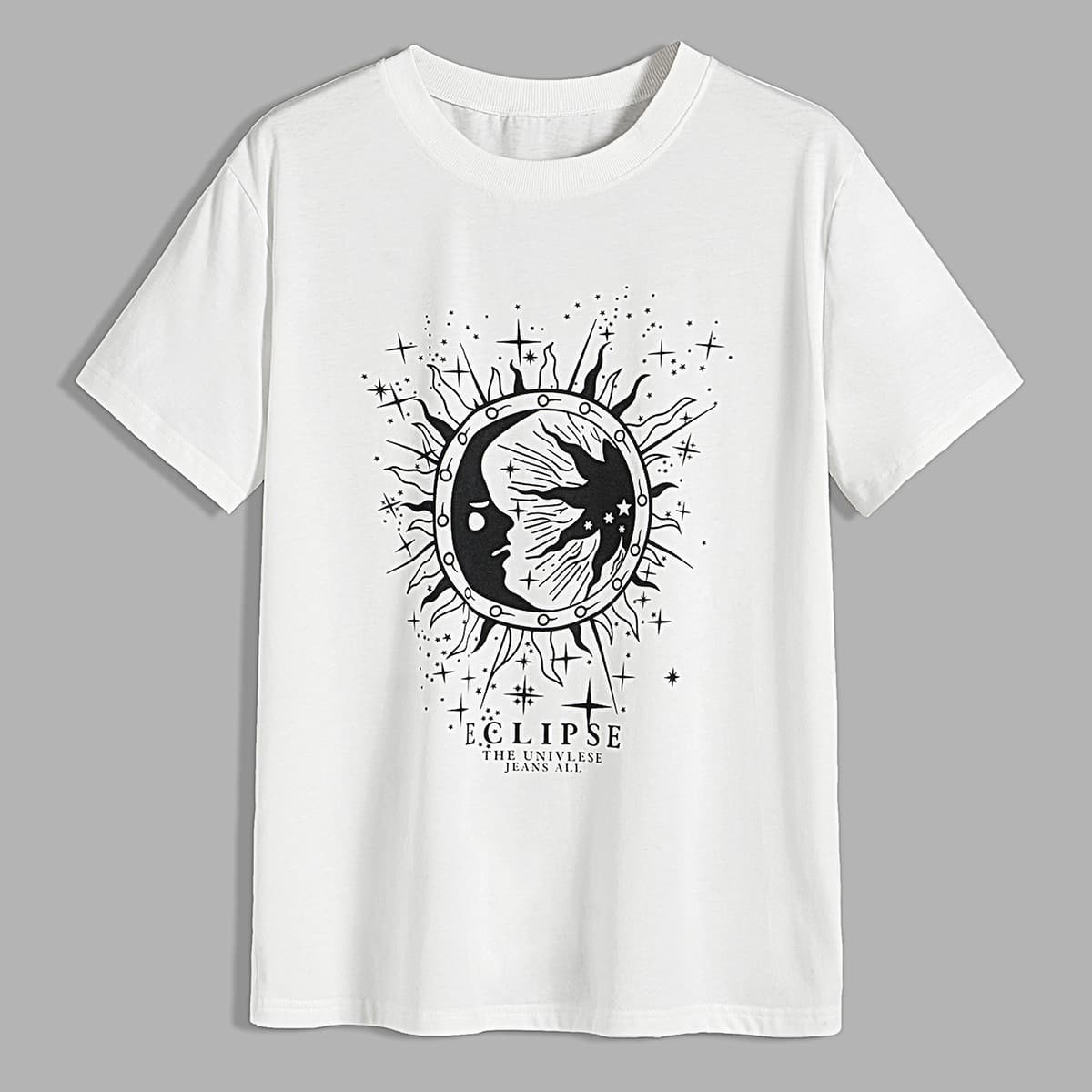 

Guys Sun & Moon Graphic Tee, White