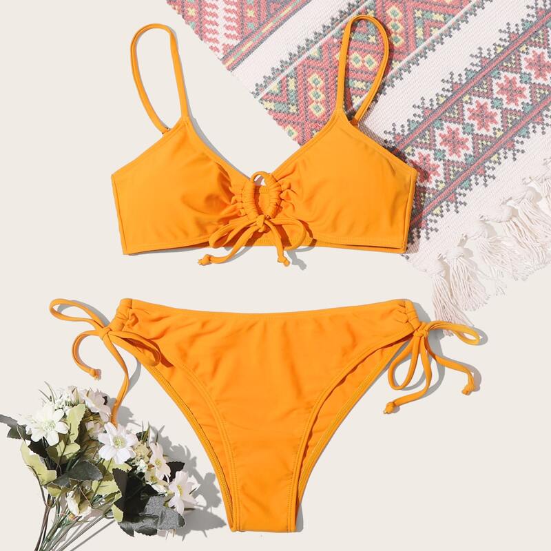 

Tie Side Bikini Swimsuit, Yellow