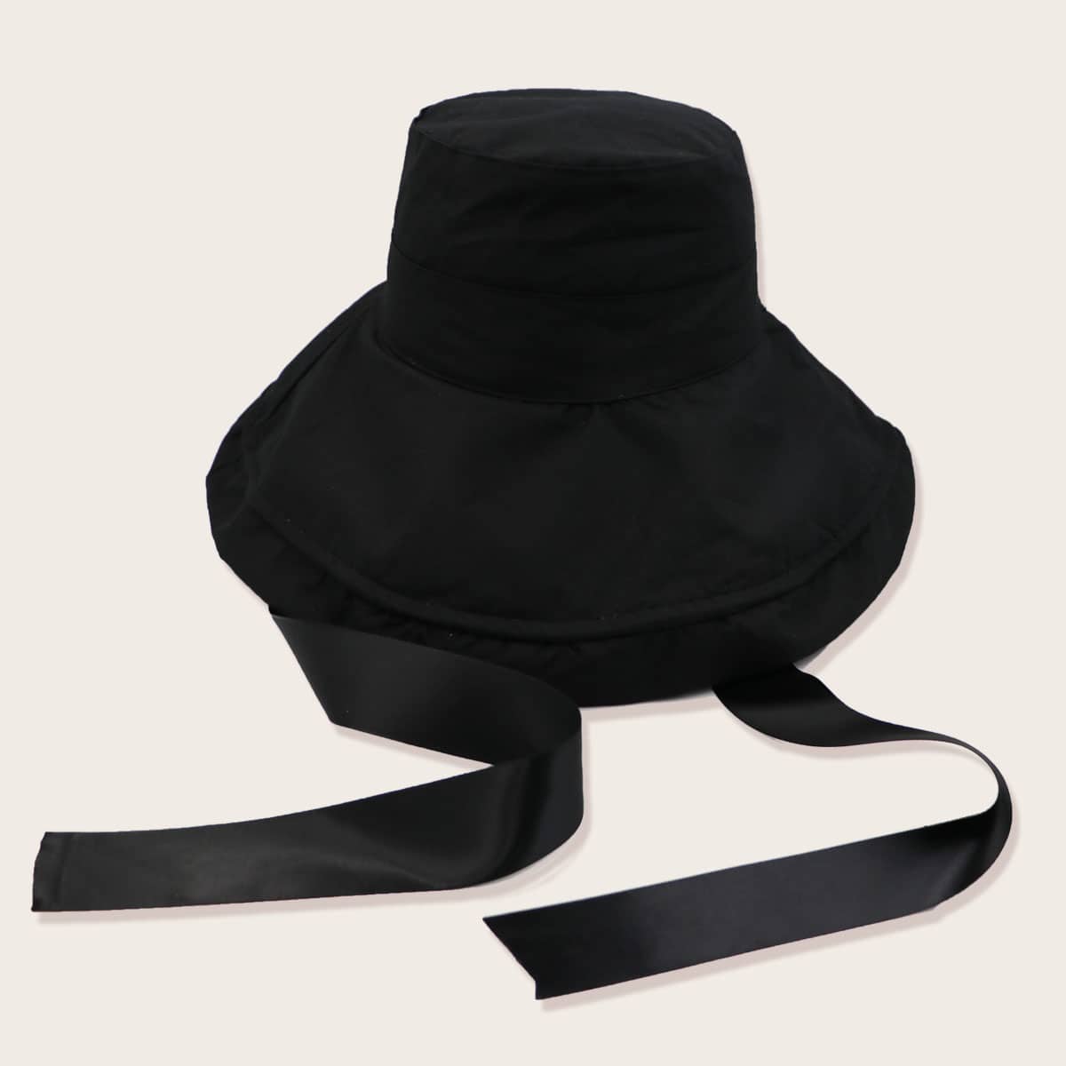 

Solid Lace Up Bucket Hat, Black