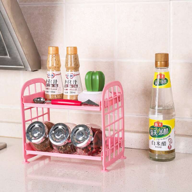 

1pc Double Layer Hollow Storage Rack, Multicolor