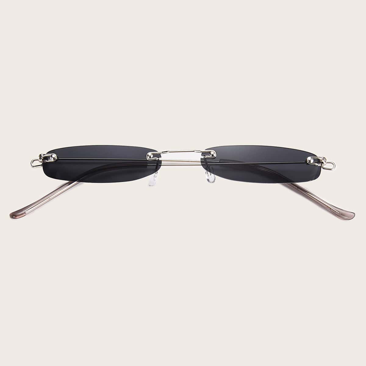 

Rimless Irregular Frame Sunglasses With Case