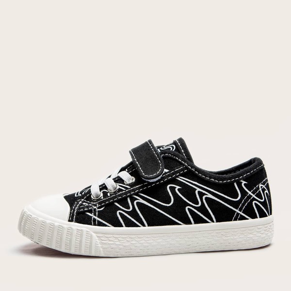 

Toddler Girls Lace-up Front Canvas Shoes, Black