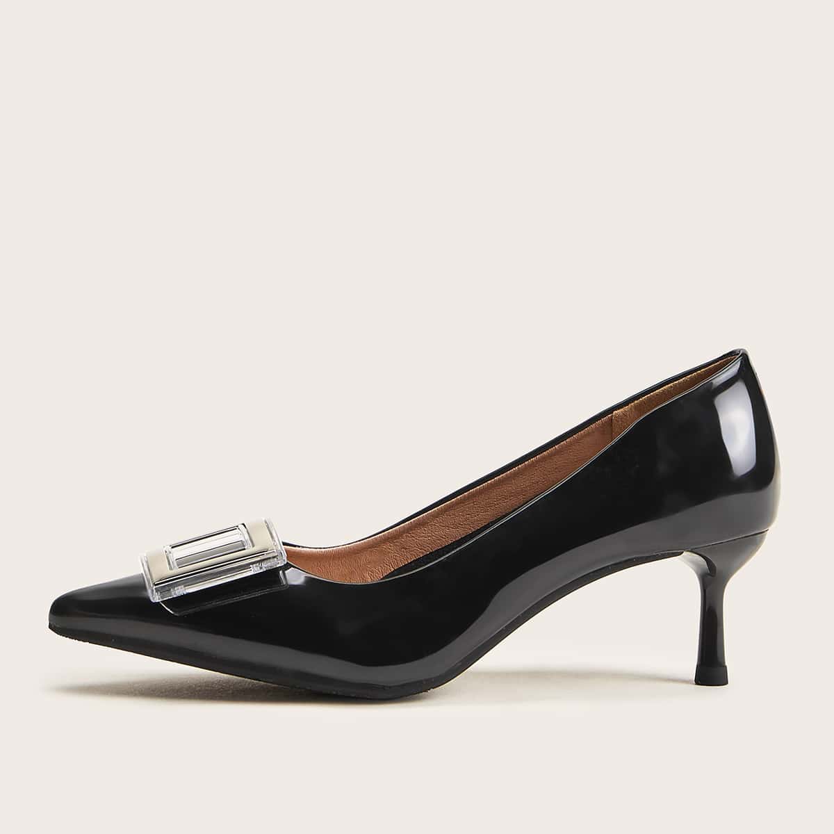 

Point Toe Stiletto Court Heels, Black