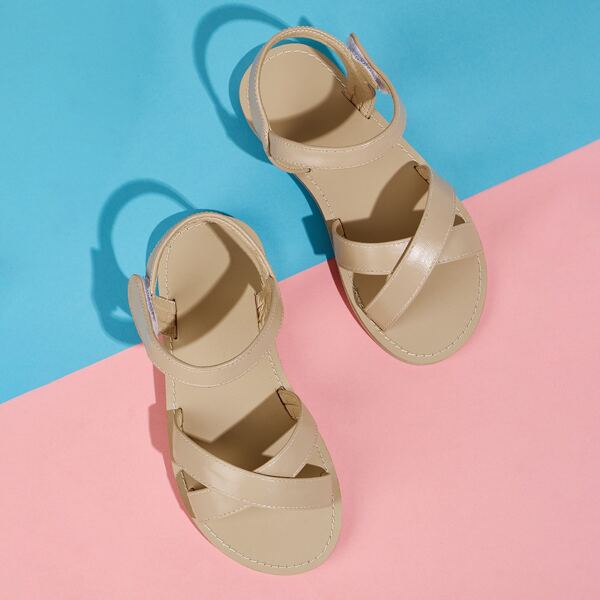 

Toddler Girls Cross Strap Sandals, Khaki