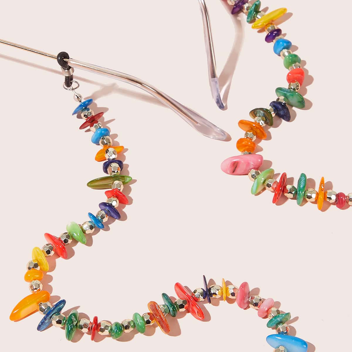 

Colorful Stone Decor Glasses Chain, Multicolor