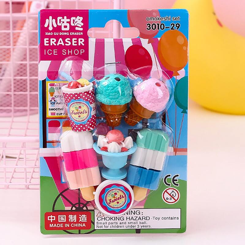 

6pcs Ice Cream Shaped Eraser
