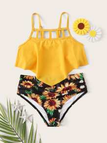girls sunflower swimsuit