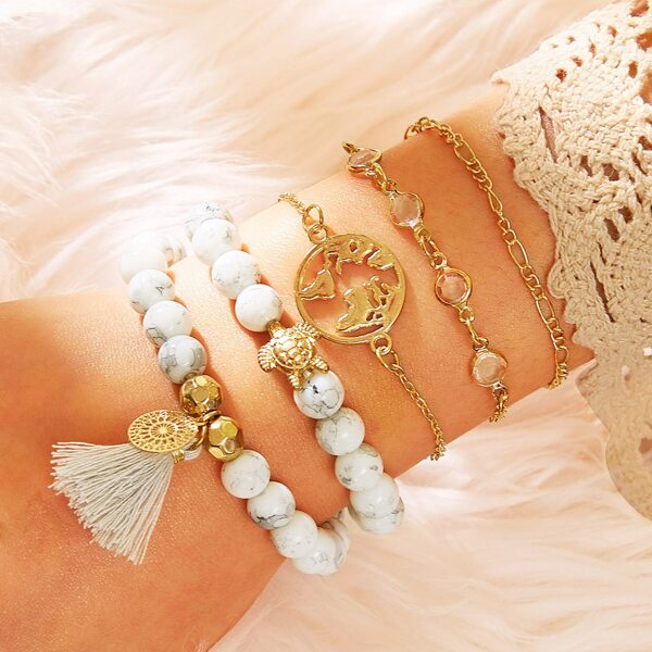 

Браслет со стразами 5шт, Многоцветный