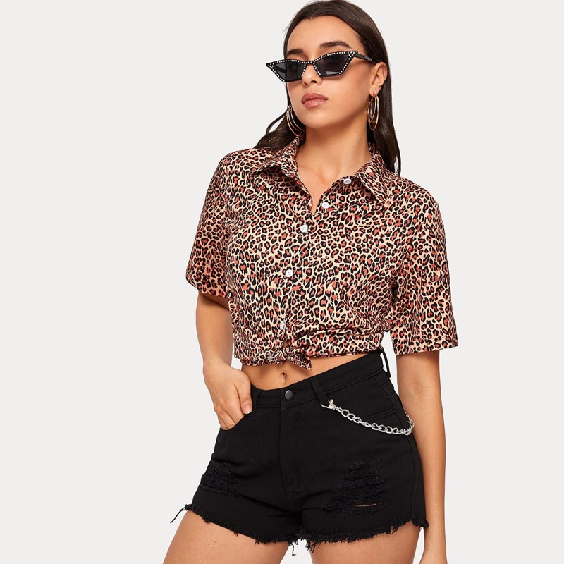 

Leopard Button Up Shirt, Multicolor