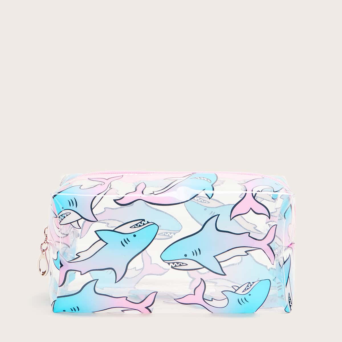 

Clear Whale Pattern Makeup Bag, Multicolor