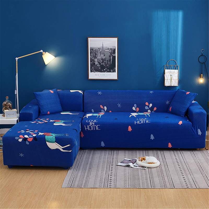 

Flag Print Sofa Cover Without Cushion Cover, Blue