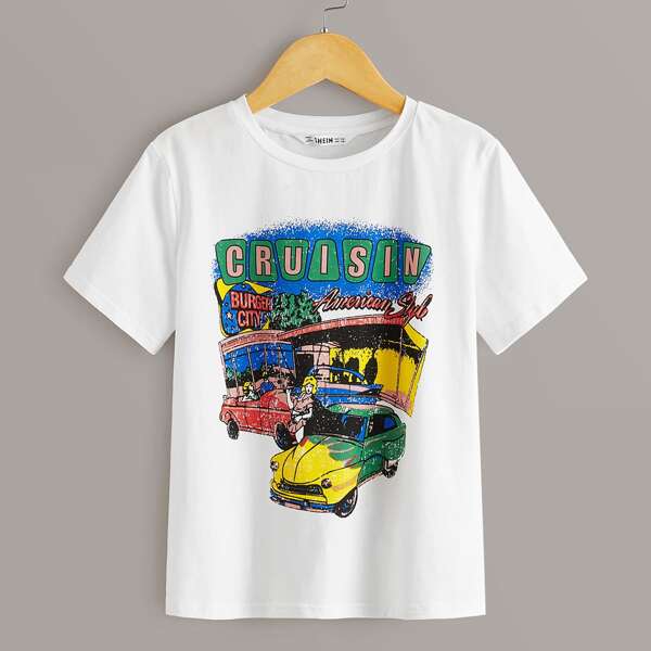 

Boys Letter Graphic Tee, White