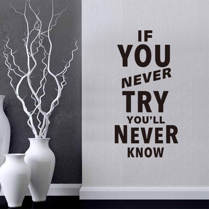 

Slogan Graphic Wall Sticker, Black and white