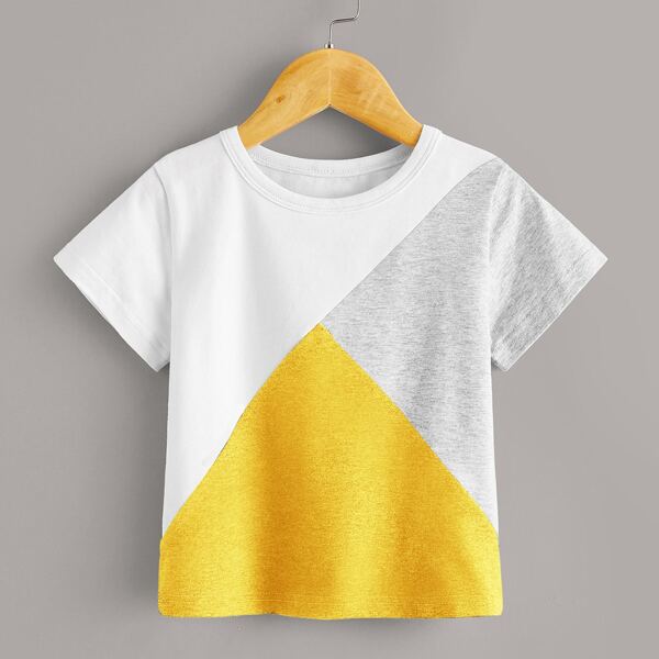 

Toddler Boys Colorblock Round Neck T-shirt, Multicolor